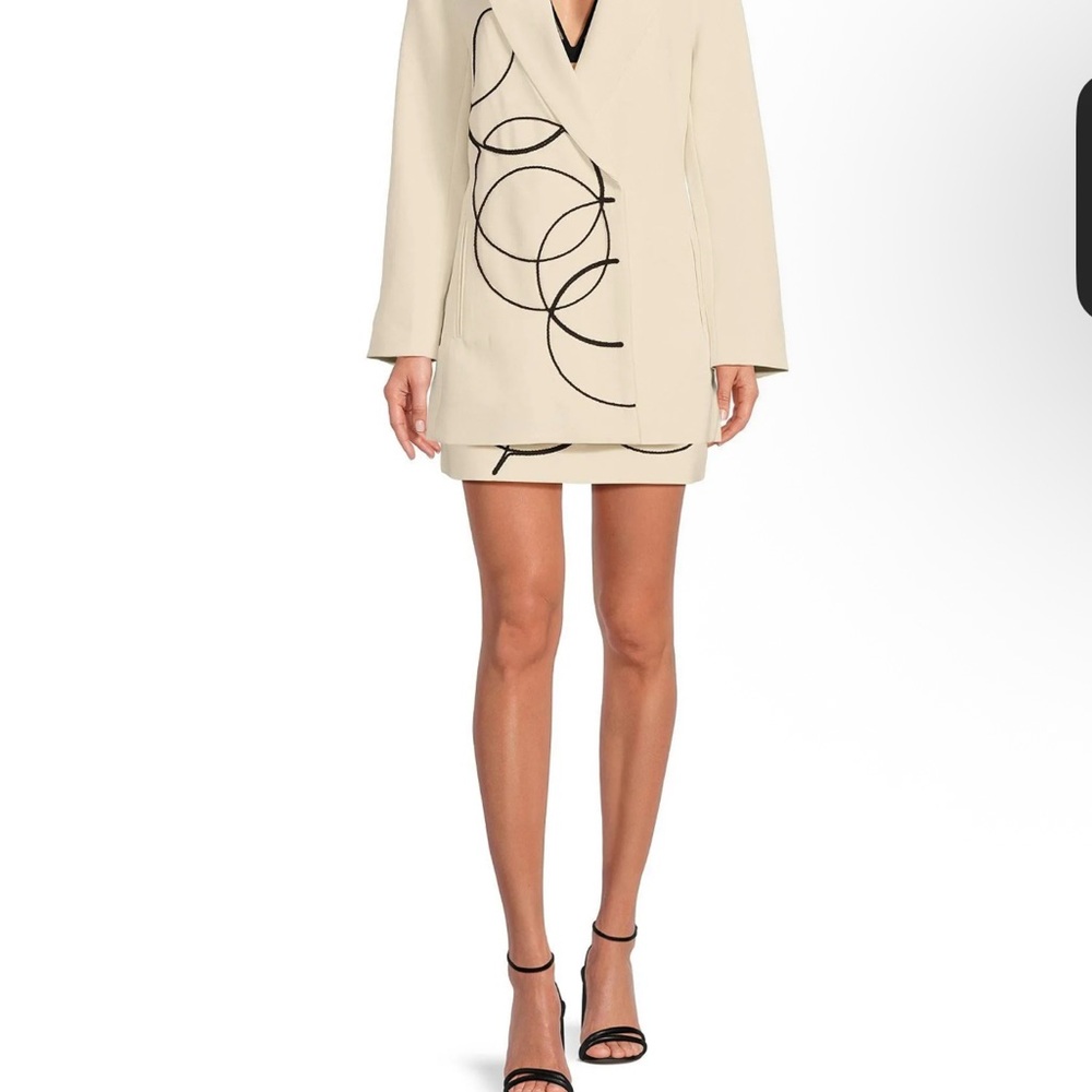 Le AL.X Cream  Blazer Jacket and mini skirt set